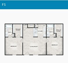 2 Bedroom 2 Bathroom 904 floor plan